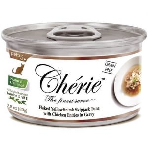 Купить Pettric Cherie Flaked Yellowfin Mix консервы с тунцом и курицей для кошек в дискаунтере товаров для животных Крокодильчик