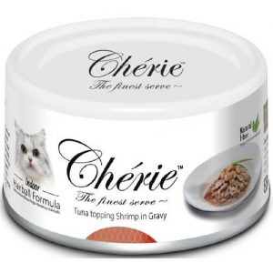 Купить Pettric Cherie Hairball Control консервы с тунцом и креветками для кошек в интернет магазине "Крокодильчик"