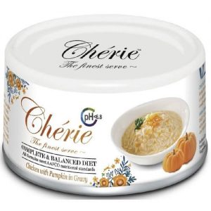 Купить Pettric Cherie Complete Balanced Diet консервы с куриным филе и кусочками тыквы в соусе для кошек в дискаунтере товаров для животных Крокодильчик