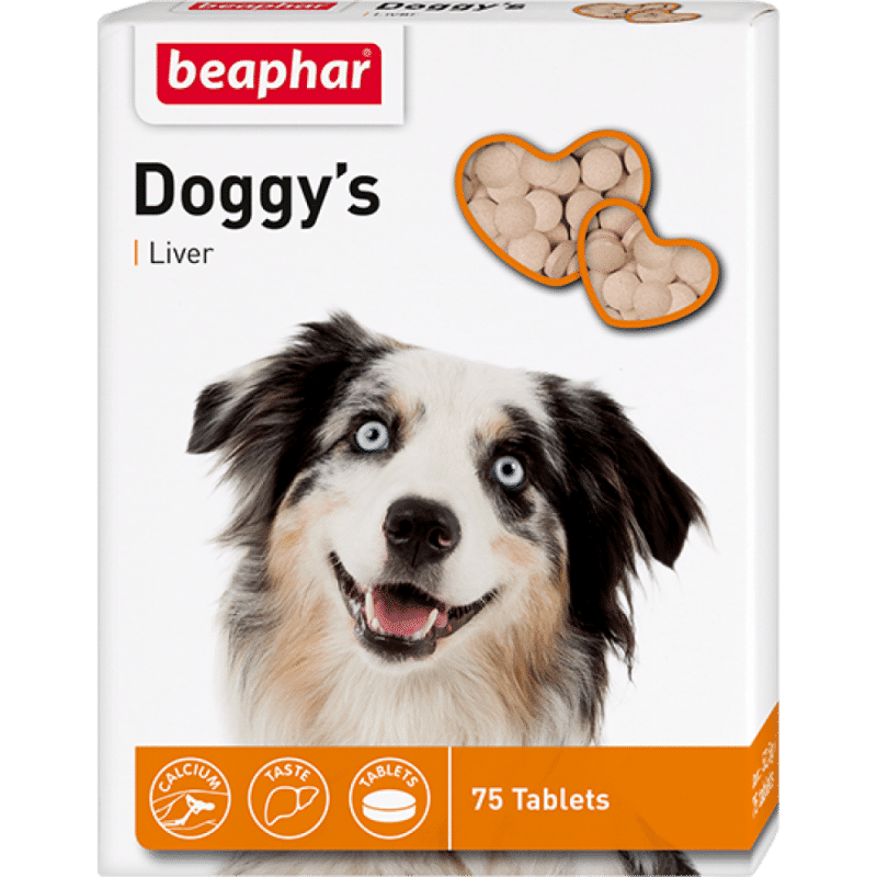 Beaphar Doggys + Liver Витамины для собак с ливером купить в дискаунтере товаров для животных Крокодильчик