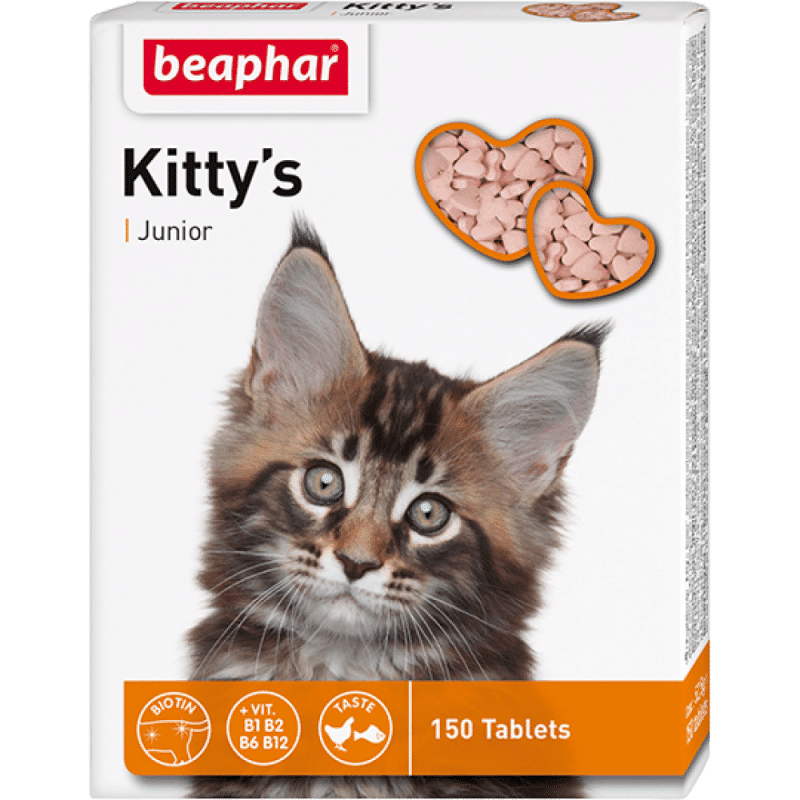 Beaphar Kittys Junior Витамины для котят купить в дискаунтере товаров для животных Крокодильчик