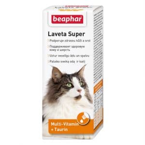 Beaphar Laveta Super витамины для поддержания здоровой кожи и шерсти у кошек, 50 мл купить в дискаунтере товаров для животных Крокодильчик