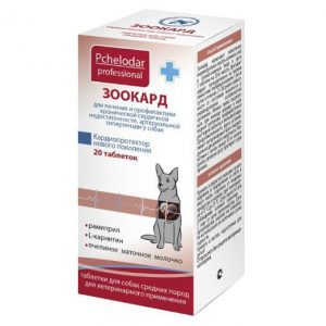 Pchelodar Зоокард таблетки для собак средних пород, 20 шт. купить в дискаунтере товаров для животных Крокодильчик