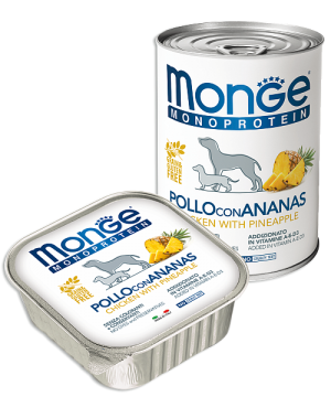 Monge Dog Monoprotein Solo консервы для собак паштет из курицы с ананасами купить в дискаунтере товаров для животных Крокодильчик