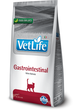 Farmina Vet Life Cat Gastrointestinal сухая диета для кошек Фармина Гастроинтестинал купить в дискаунтере товаров для животных Крокодильчик