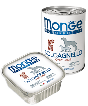 Monge Dog Monoprotein Solo консервы для собак паштет из ягненка купить в дискаунтере товаров для животных Крокодильчик
