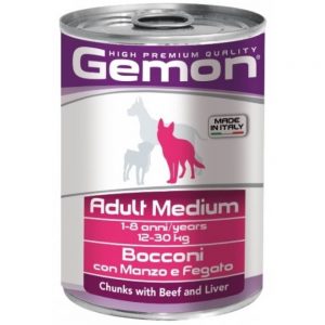 Monge Gemon Dog Medium консервы для собак средних пород с кусочками говядины и печенью, 450 г купить в дискаунтере товаров для животных Крокодильчик