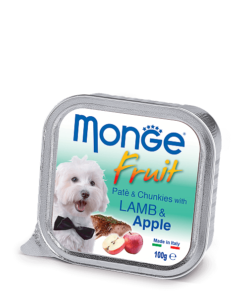 Monge Dog Fruit Pate & Chunkies паштет из ягненка с яблоком, 100 г. купить в дискаунтере товаров для животных Крокодильчик