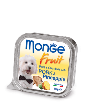 Monge Dog Fruit Pate & Chunkies паштет со свининой и кусочками ананаса, 100 г. купить в дискаунтере товаров для животных Крокодильчик