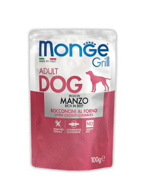 Monge Dog Grill Pouch - Паучи для собак с говядиной купить в дискаунтере товаров для животных Крокодильчик