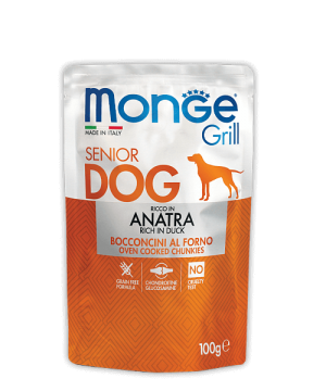 Monge Dog Grill Pouch - Паучи для пожилых собак с уткой купить в дискаунтере товаров для животных Крокодильчик