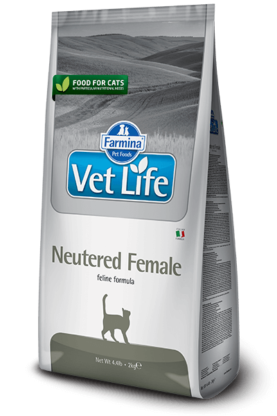 Farmina Vet Life Cat Neutered Female полнорационное и сбалансированное питание для взрослых стерилизованных кошек купить в дискаунтере товаров для животных Крокодильчик