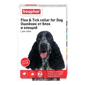BEAPHAR Flea & Tick Collar for Dog ошейник для собак от блох и клещей, красный, 65см