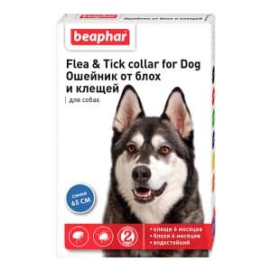 BEAPHAR Flea & Tick Collar for Dog ошейник для собак от блох и клещей, синий, 65см