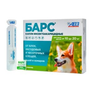 Барс капли для собак 10-20 кг купить в дискаунтере товаров для животных Крокодильчик в Москве