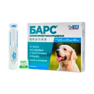 Барс капли для собак 20-40 кг купить в дискаунтере товаров для животных Крокодильчик в Москве