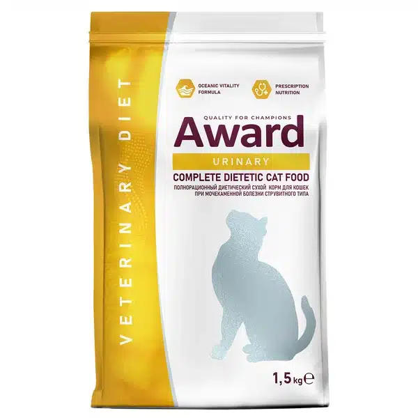 AWARD VETERINARY DIET URINARY диетический корм для кошек, 1,5 кг купить в дискаунтере товаров для животных Крокодильчик в Москве